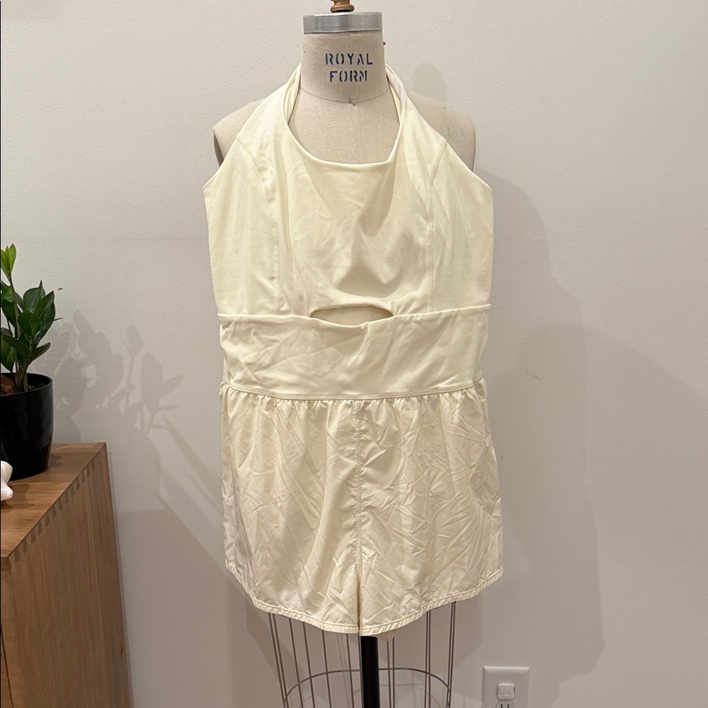 FP Movement by Free People Cream Halter Jumpsuit